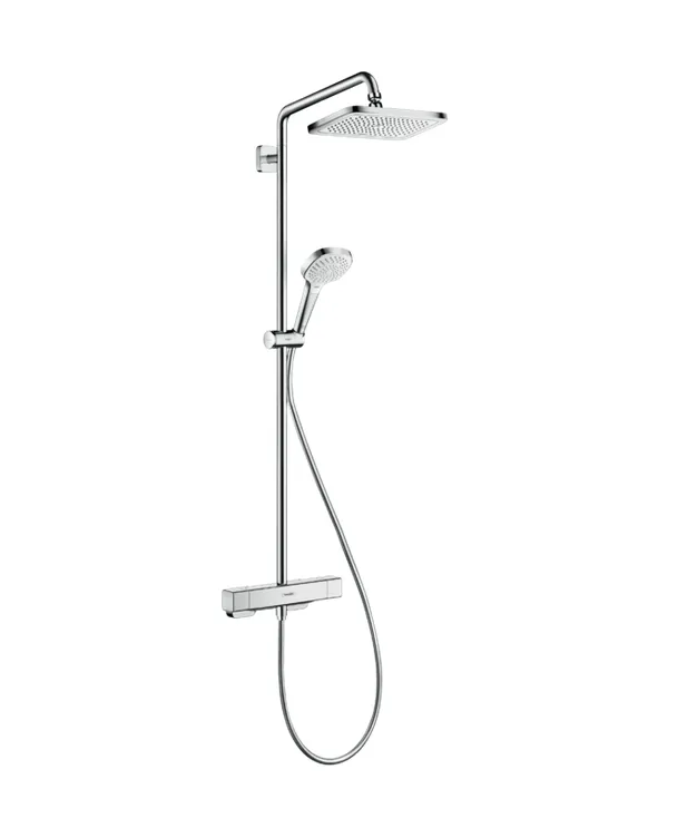Душевая система с термостатом для душа HANSGROHE Croma E Showerpipe 27660000 280 1jet, c EcoSmart 9 л/мин, цвет Хром