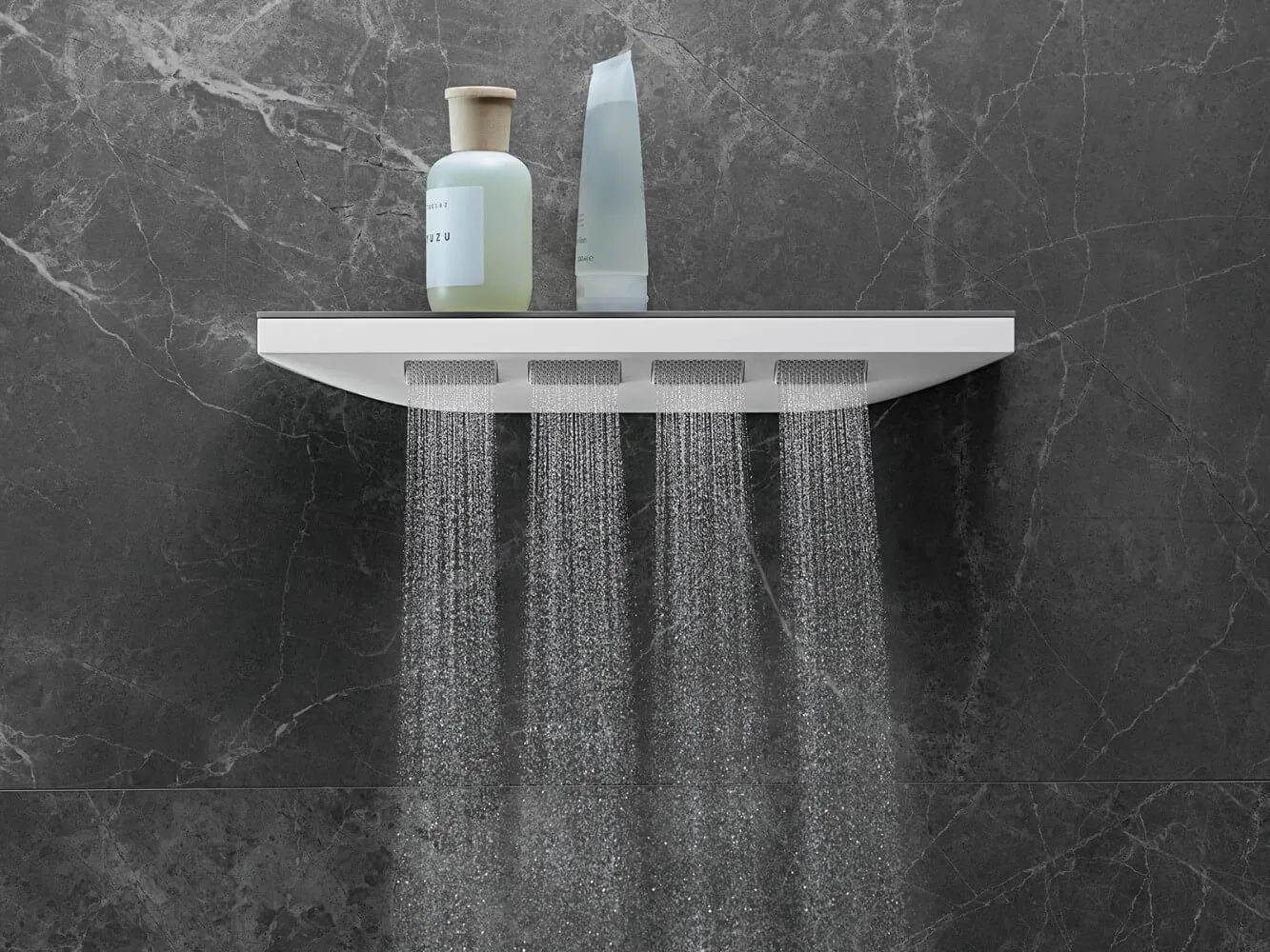 Боковой душ Hansgrohe Rainfinity 500 1jet 26243700 с полкой, белый матовый