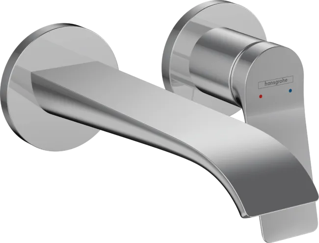 Смеситель для раковины однорычажный настенный HANSGROHE Vivenis 75050000 на 2 отверстия, с изливом, скрытого монтажа, хром