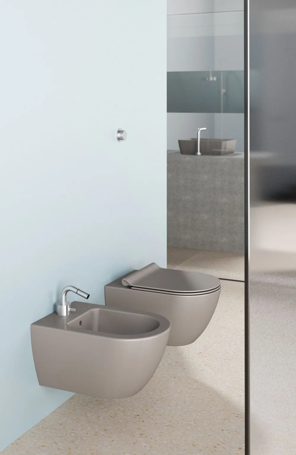 Унитаз подвесной GSI PURA 8816FR205 Swirlflush, c крепежом, Tortora Matte