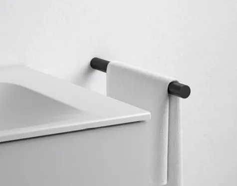 Полотенцедержатель одинарный неповоротный KEUCO COLLECTION REVA 12822 370000 340 мм, чёрный матовый