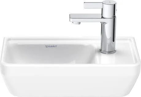 Раковина прямоугольная Duravit D-Neo 0739400041 400 мм х 200 мм, без перелива, с отверстием под смеситель справа, белая