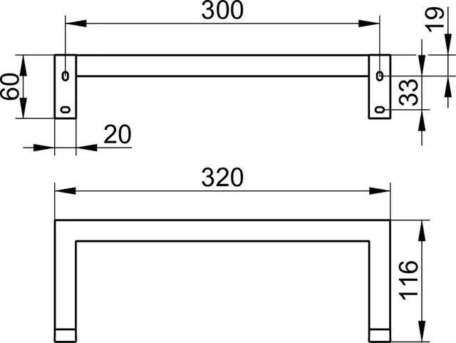 Полотенцедержатель KEUCO EDITION 90 Square 19121 010000 320 мм, хром