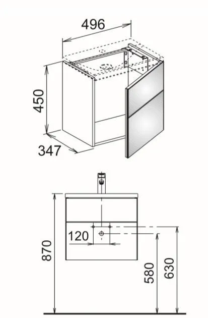 Тумба под умывальник Keuco Royal Reflex  34090 570002 корпус матовый лак/фасад стекло черный