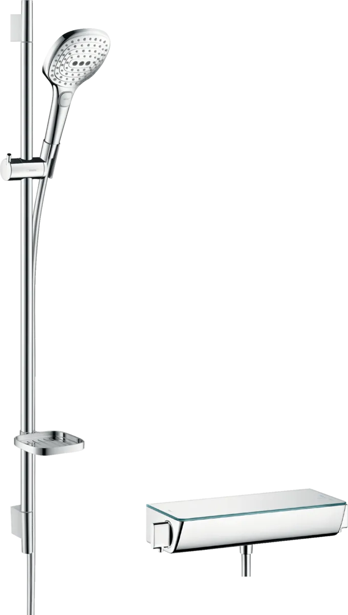 Душевой набор HANSGROHE Ecostat Select 27039400 с термостатом, ручным душем, штангой, Хром/Белый