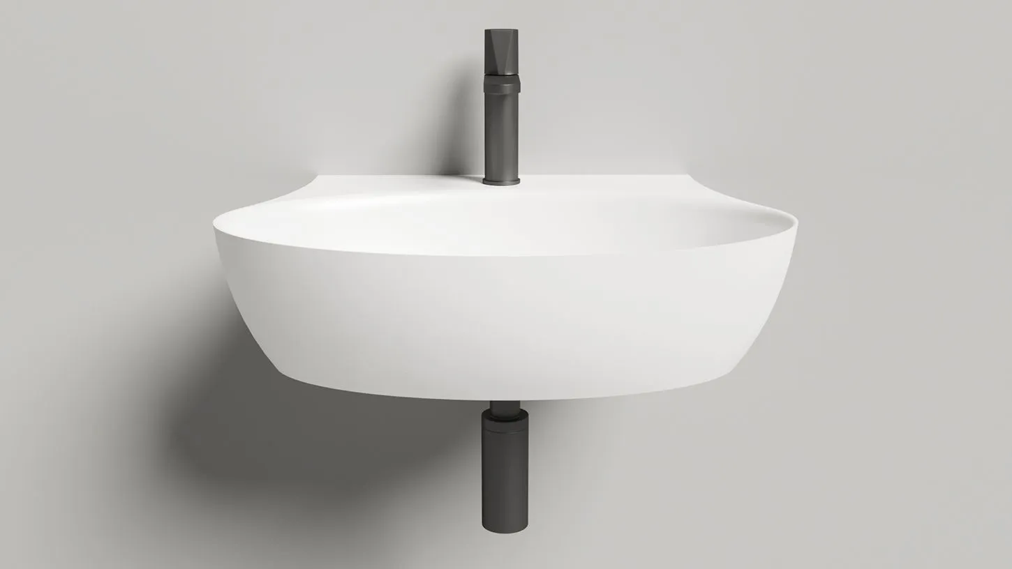Раковина подвесная/накладная овальная SALINI ALDA WALL 01 140311G 450х580х150мм, S-Sense, с отверстием под смеситель, цвет Белый глянцевый