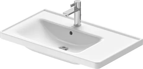 Раковина встраиваемая ассиметричная Duravit D-Neo 2369800000 800 мм х 480 мм, с переливом, с отверстием под смеситель, белая