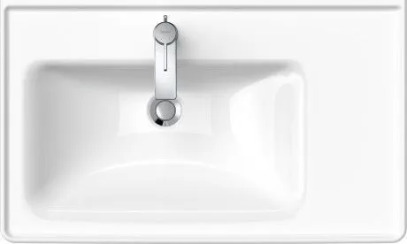 Раковина встраиваемая ассиметричная Duravit D-Neo 2369800000 800 мм х 480 мм, с переливом, с отверстием под смеситель, белая
