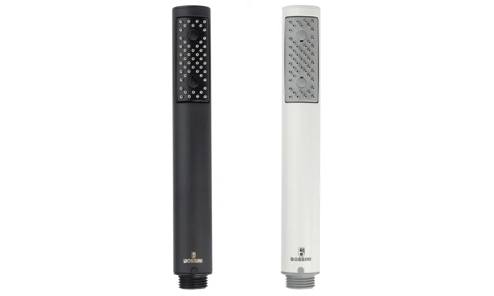 Душевой комплект Bossini Zen C12002C.073 с лейкой, шлангом и держателем, чёрный матовый