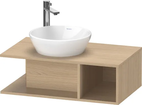 Тумба подвесная под раковину DURAVIT D-Neo DE491803030 800 мм х 480 мм, с консолью, с открытой полкой справа, натуральный дуб