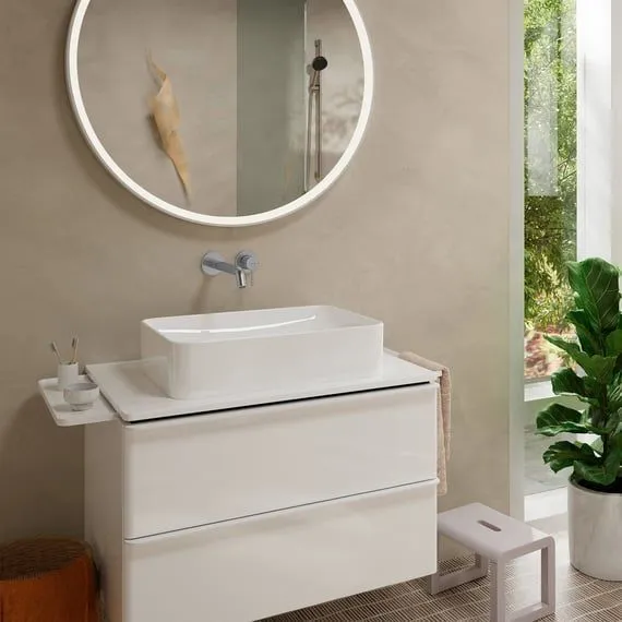 Настенный однорычажный смеситель для раковины HANSGROHE TECTURIS S 73351000 излив 225 мм, с EcoSmart+, цвет Хром