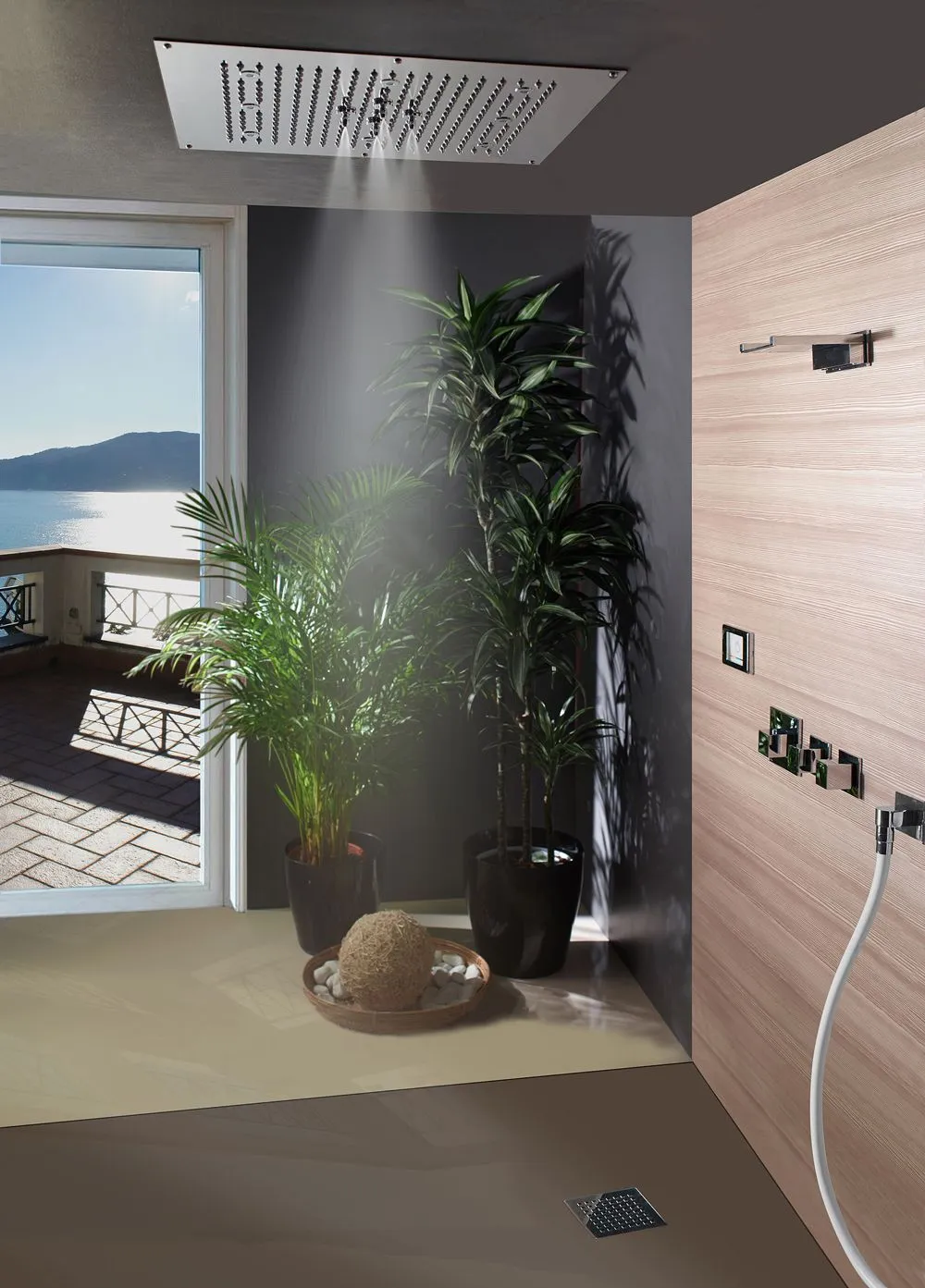 Верхний душ Bossini Dream Neb 2 режима H38671 Хром, с LED подсветкой