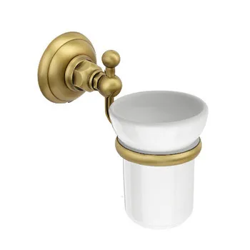 Стакан керамический с держатлем NICOLAZZI ACCESSORI 1488BZ Бронза/Белый