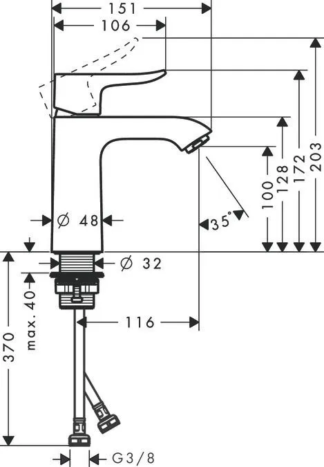 Смеситель для раковины Hansgrohe Metris 31084000 Хром