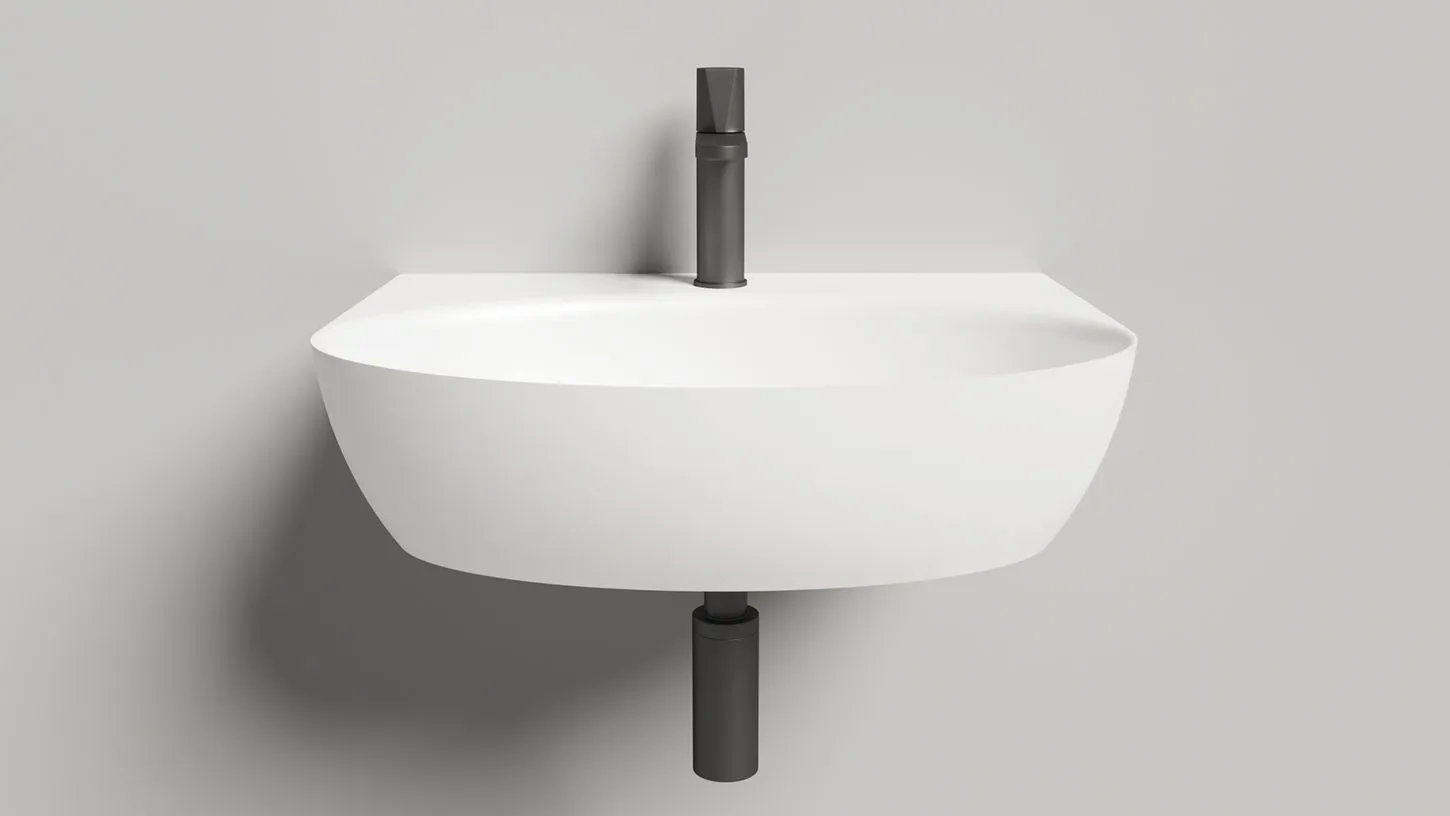 Раковина подвесная/накладная овальная SALINI ALDA WALL 02 140312G 450х580х150мм, S-Sense, с отверстием под смеситель, цвет Белый глянцевый