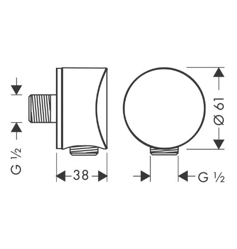 Шланговое подсоединение HANSGROHE FixFit S 26453990 с клапаном обратного тока, цвет Полированное золото