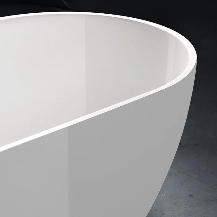 Ванна отдельностоящая TREESSE CLIVIA V446BL 750 мм х 1600 мм, из композита Solid Surface, белый глянцевый