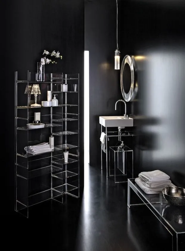 Стеллаж для ванной комнаты Kartell by Laufen   3.8933.1.085.000.1   пластик, серый дымчатый