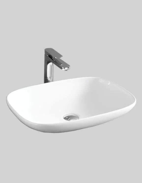 Раковина накладная ARTCERAM LA FONTANA LFL006 01 00 550 мм х 400 мм, без отверстия под смеситель, без перелива, белый глянцевый (Снято с производства)