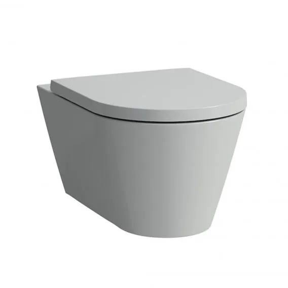 Подвесной унитаз   Kartell by Laufen 8.2033.7.759.000.1 37х54,5 см, безободковый (rimless), серый матовый							