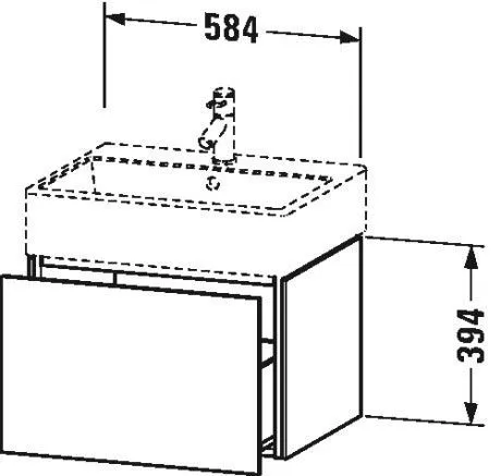 Тумба подвесная под раковину Duravit L-Cube LC617504949 графит матовый