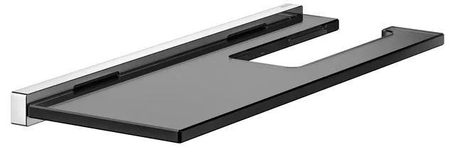 Держатель для туалетной бумаги с полочкой KEUCO EDITION 90 Square 19173 018000 Хром/Дымчатое стекло