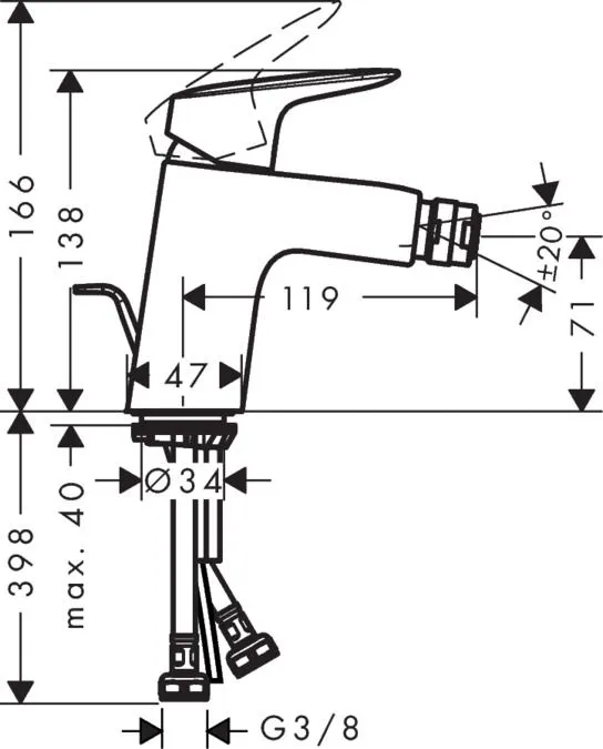 Смеситель для биде Hansgrohe Logis 71204000 хром