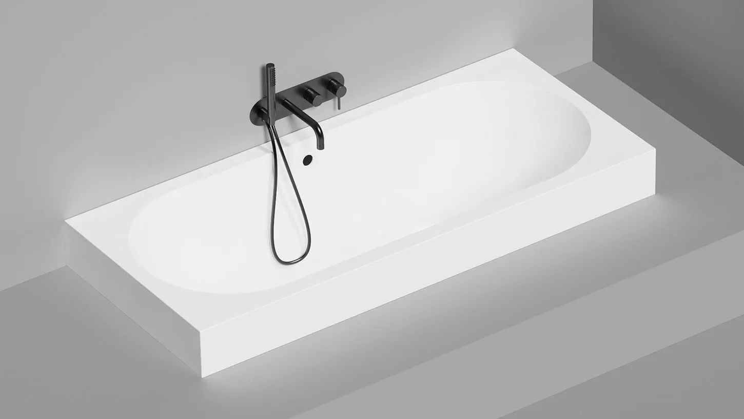 Встраиваемая ванна с овальной чашей SALINI ORNELLA AXIS 103413G 755х1705х600 мм, S-Sense, регулируемые ножки, цвет Белый глянцевый