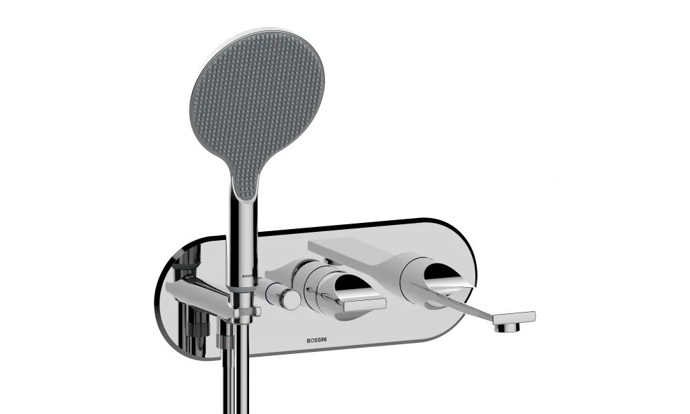 Наружная часть смесителя для ванны BOSSINI Apice Z00557.030 c изливом, верхним душем и шлангом, хром
