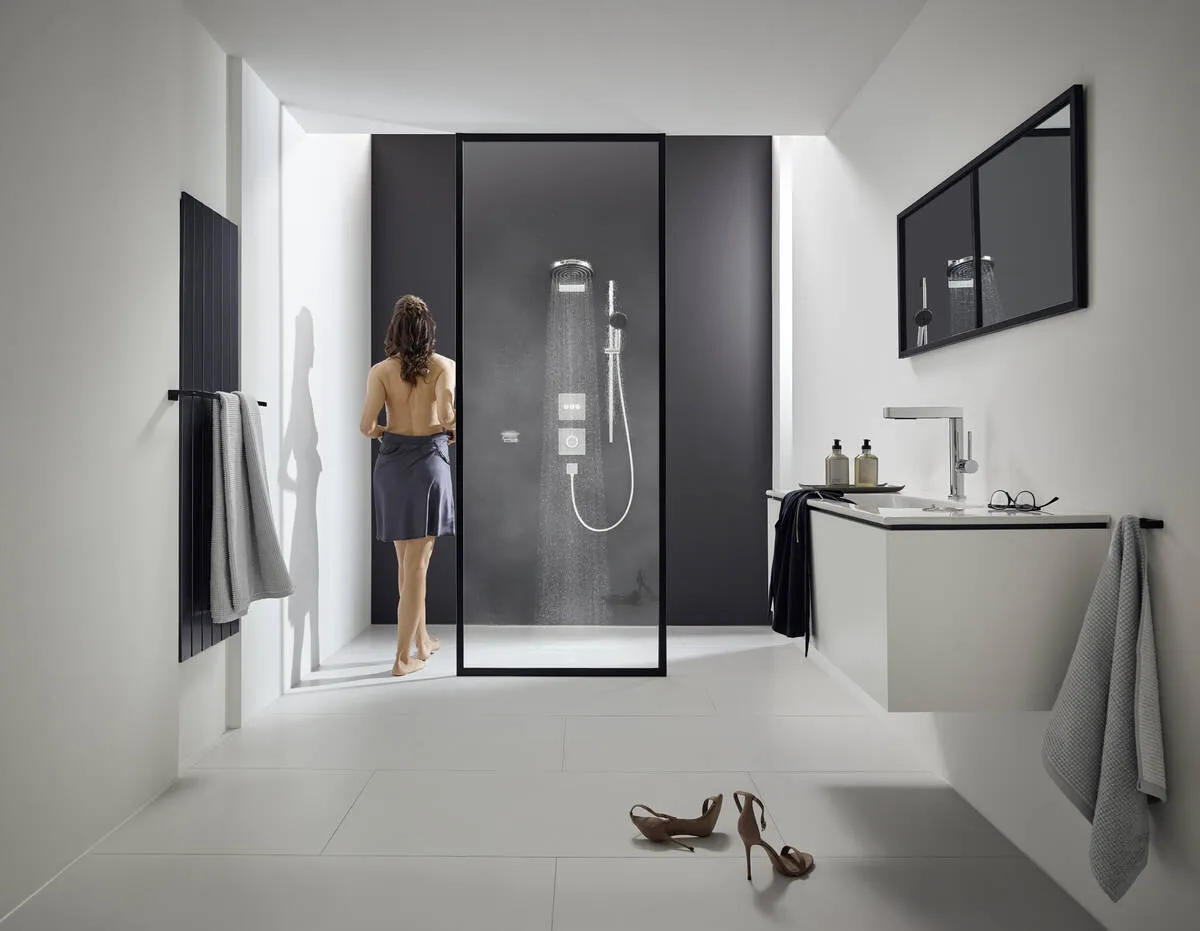Душевой набор Hansgrohe Pulsify Select S 24161670 105 3jet Relaxation EcoSmart, со штангой 650 мм, матовый чёрный
