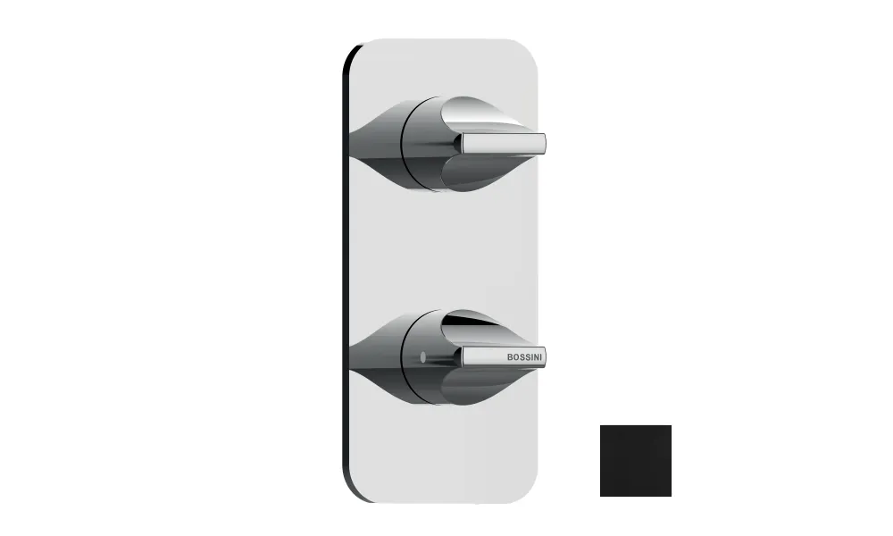 Наружная часть термостата HighFlow BOSSINI Apice Z035202.073 с цельной панелью, чёрный матовый