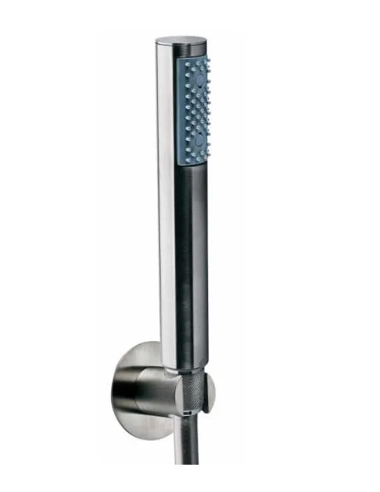 Душевой набор HANSGROHE ZEN/NOBU INC003.075 c ручным душем, шлангом и держателем, цвет Матовая нержавеющая сталь