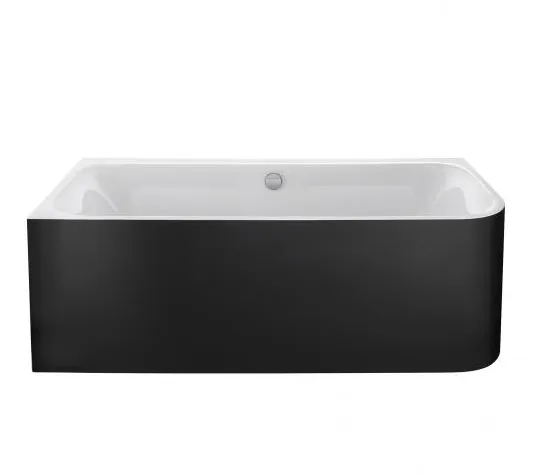 Акриловая ванна Duravit Happy D2 Plus 700449800000000 1800 х 800 c двумя наклонами для спины, с интегрированной акриловой панелью и ножками, угловая, белая/графит супер матовый