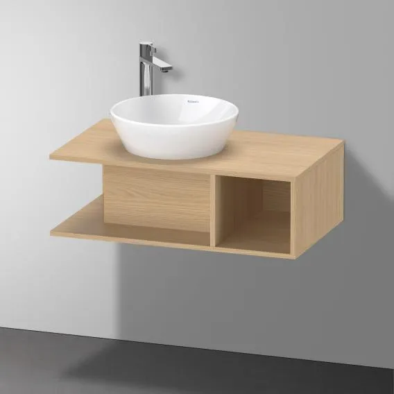 Тумба подвесная под раковину DURAVIT D-Neo DE491803030 800 мм х 480 мм, с консолью, с открытой полкой справа, натуральный дуб