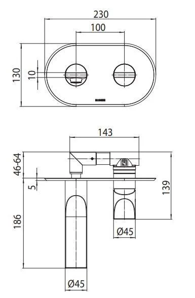 Смеситель для раковины BOSSINI Apice Z00549.030 без донного клапана, хром