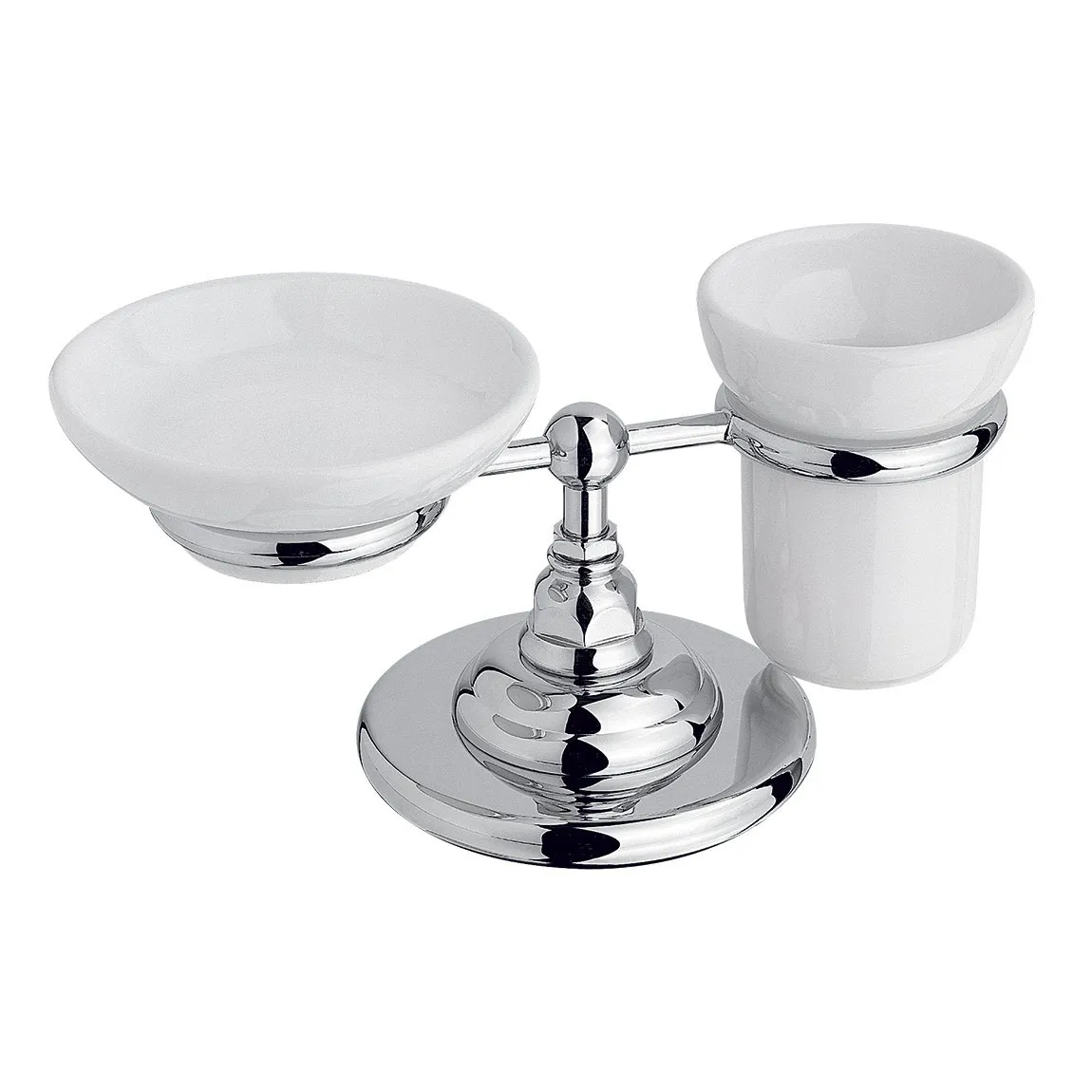 Держатель для мыльницы и стакана NICOLAZZI ACCESSORI Classici  1494CR Белый/Хром