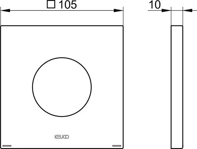 Настенная розетка квадратная для однорычажного смесителя KEUCO 59551 370092 105 мм, чёрный матовый