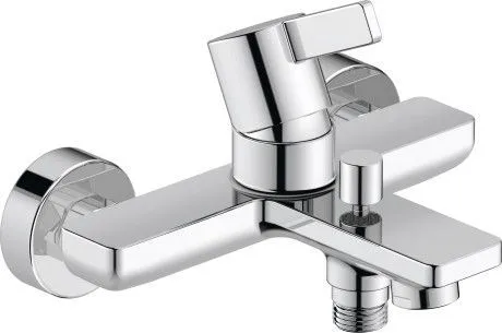 Cмеситель однорычажный для ванны DURAVIT D-Neo DE5230000010 стандартного монтажа, с переключателем и клапаном обратного тока, хром
