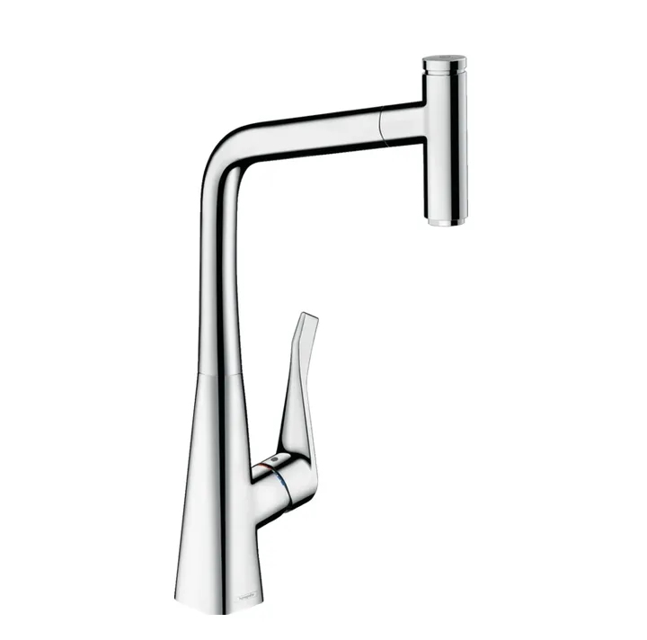 Однорычажный смеситель для кухни с вытяжным изливом 1jet HANSGROHE Metris Select M71 14786000 320, Eco, Select, Pull-Out, цвет Хром
