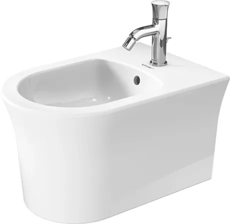 Подвесное биде Duravit White Tulip 2293150000 370 мм х 540 мм, c отверстием под смеситель, с переливом, с креплением, белое