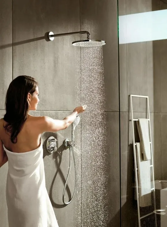 Круглая наружная часть термостата Hansgrohe Ecostat S 15758990 2 потребителя, Цвет полированное золото