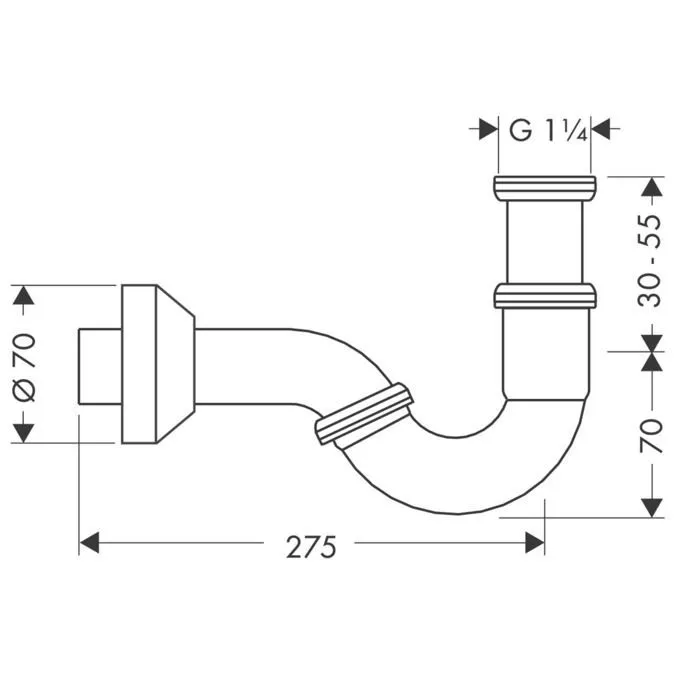 U-образный сифон Hansgrohe 55237000 Хром