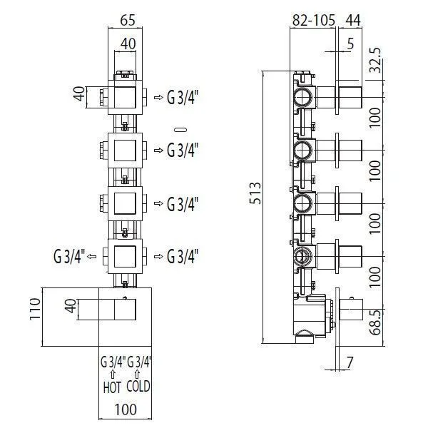Смеситель для ванны с душем Bossini Cube Z032208 Хром