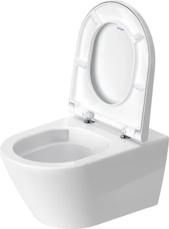 Унитаз подвесной + сиденье Duravit D-Neo Rimless 45770900A1 370 мм х 540 мм, с вертикальным смывом, без смывного края, с креплением Durafix, белый