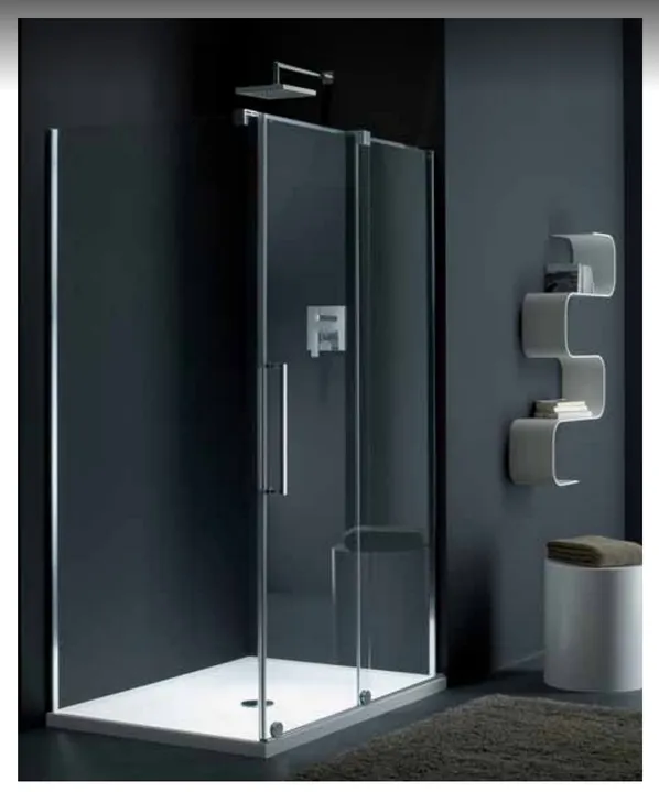 Дверь левая раздвижная для прямоугольной кабины Provex S-Lite 1079 SN 05 GL L (W1300) 1300 мм х 1950 мм, блестящий алюминий/стекло прозрачное