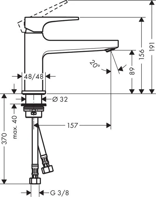 Смеситель для раковины с донным клапаном Hansgrohe Metropol 32503000 Хром (изделие снято с производства)