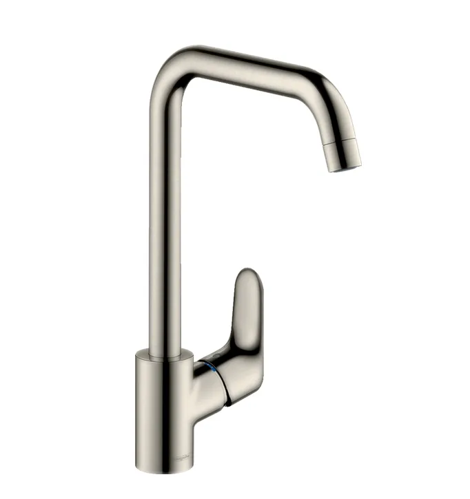 Высокий кухонный смеситель однорычажный с поворотным изливом 1jet HANSGROHE Focus M41 31821800 260 мм, с EcoSmart, цвет Сталь