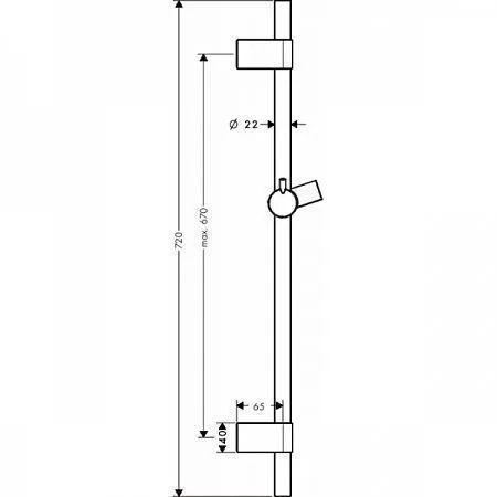Штанга для душа Hansgrohe Unica'S Puro Reno 28662000 Хром