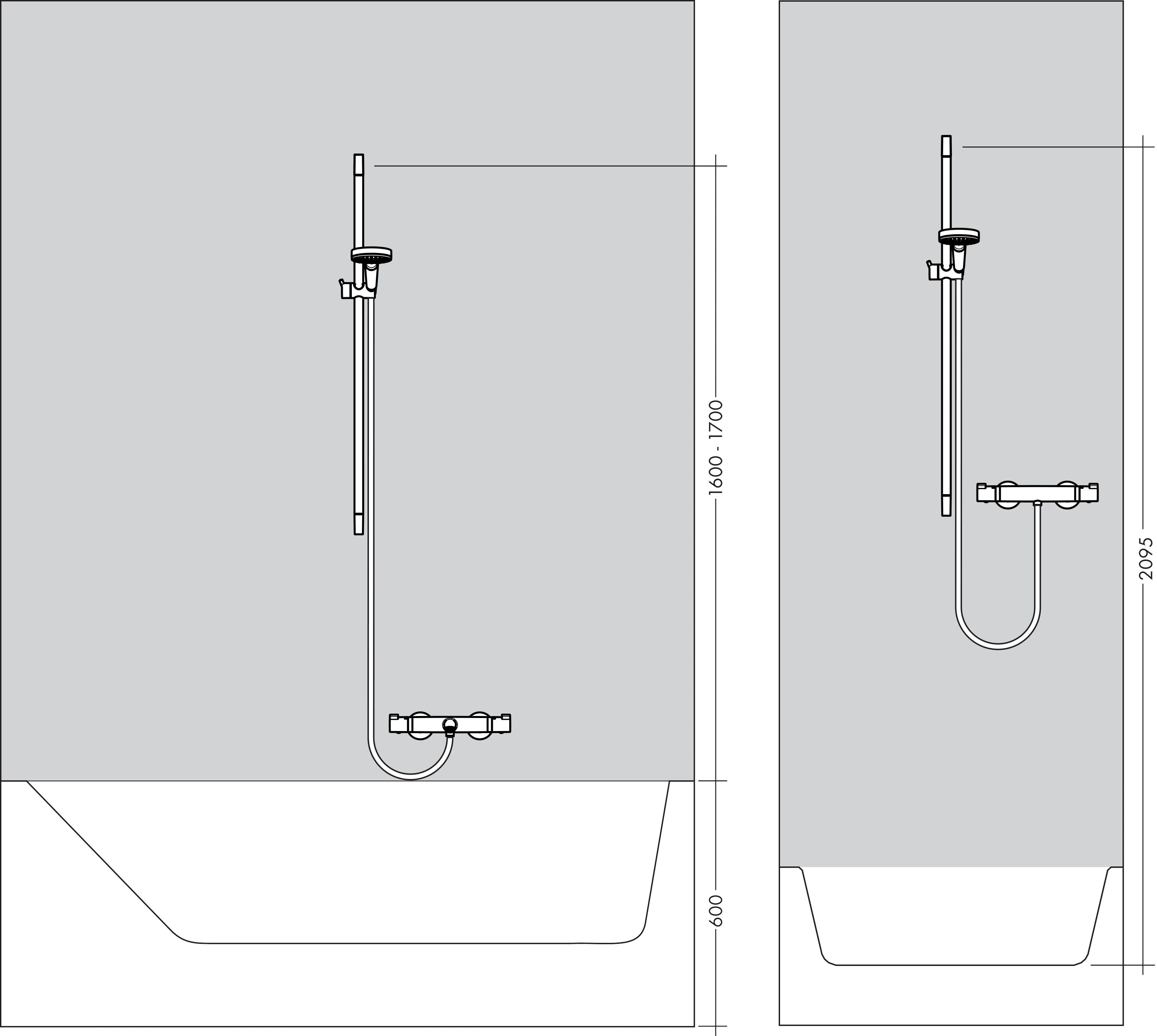Душевой гарнитур HANSGROHE Cromа Select Е 26595400 со штангой 90 см, ручным душем, держателем и шлангом 160 см, с EcoSmart, цвет Белый/Хром