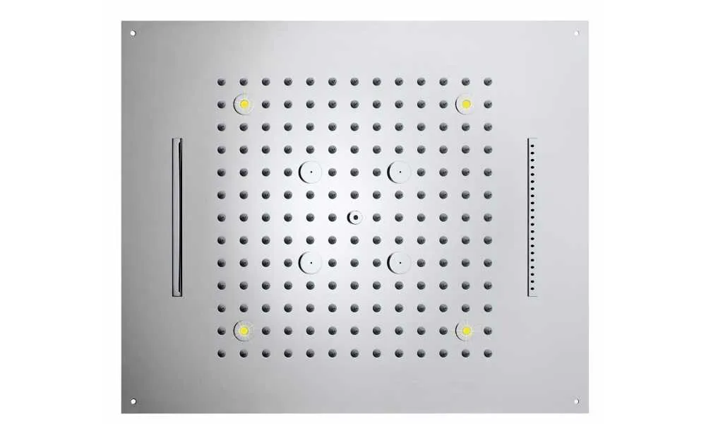 Верхний душ с подсветкой для подвесного потолка BOSSINI DREAM/4 RGB LIGHTS H38908.030 570 мм х 470 мм, с 4 режимами струи, Хром